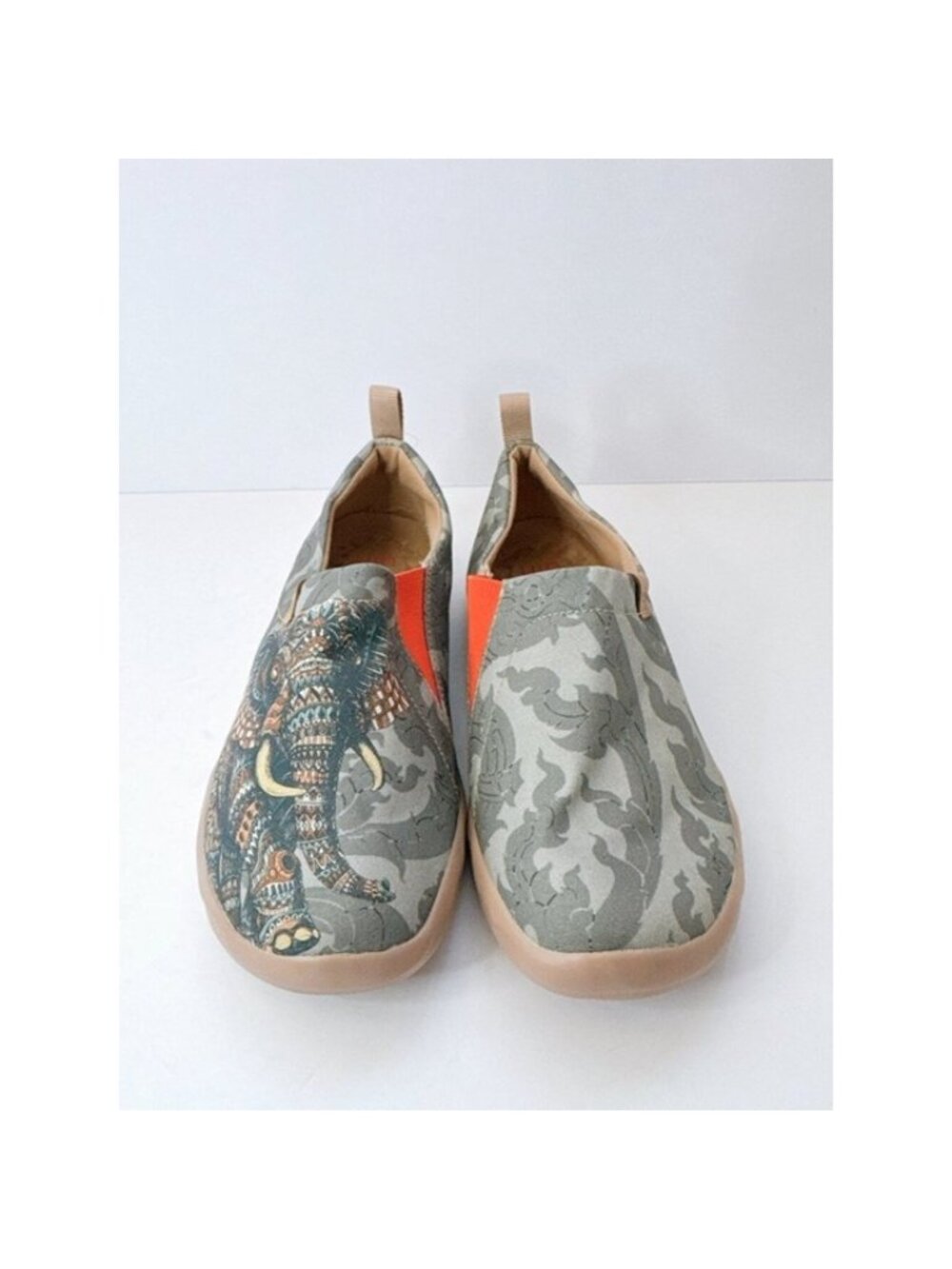 Men’s 8 UIN Elephant Art Slip-On Shoes Canvas Travel Casual Loafers